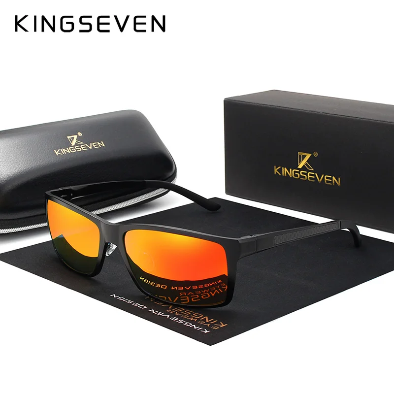 KINGSEVEN Brand Design Fashion Aluminum Magnesium Sunglasses Men Polarized Driving Eyewear For Men UV400 Oculos N7021