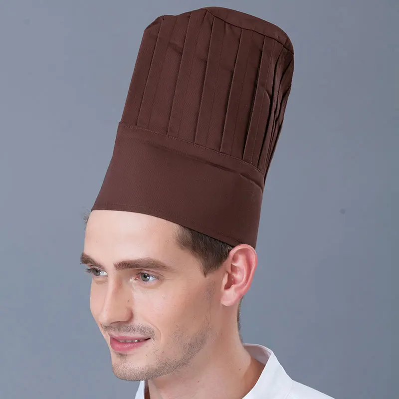 Delle Donne degli uomini di Cottura Cap Cafe Ristorante Barbecue Cucina Cuoco Cappello della protezione di Lavoro Cap Cappello da Cuoco Panno Plaid Solido Cappello Nero Rosso bianco