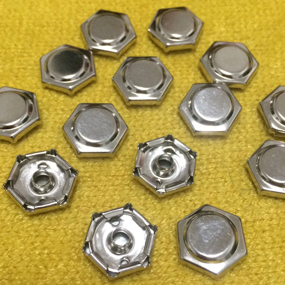 100PCS 14MM Silver Hexagon Studs Punk Spike Studs Spots Fashion Rivet DIY Bags Belt Shoes Wallet Craft Fit For DIY Shipping Free