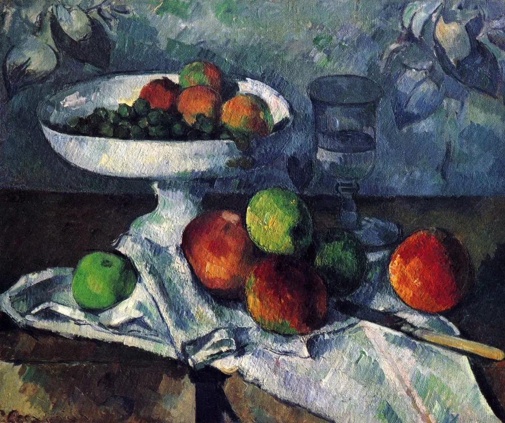 

Handmade Oil Painting Reproduction on linen canvas,compotier-glass-and-apples-1880 BY paul Cezanne ,Free Shipping ,TOP quality