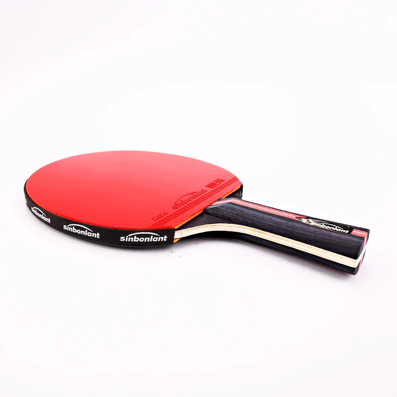 Professional Tennis Table Racket Short Long Handle Carbon Blade Rubber With Double Face Pimples In Ping Pong Rackets With Case