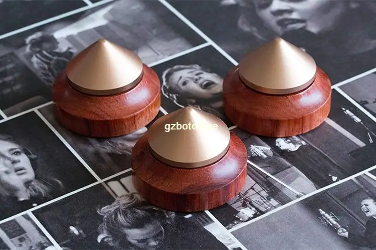 4 pcs  D47mm rosewood Stress support design all box feet audio CD player spikes