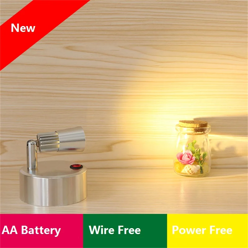 

1W /3W AA battery led spot lamp,power free accent spot lamp background ,photo,wedding,show,energy-saving 15-18hours battery lamp