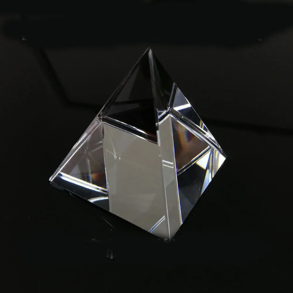 1Pc 40mm Glass pyramid Quadrangular pyramid Prism Rainbow optical prism Physics teaching Supplies