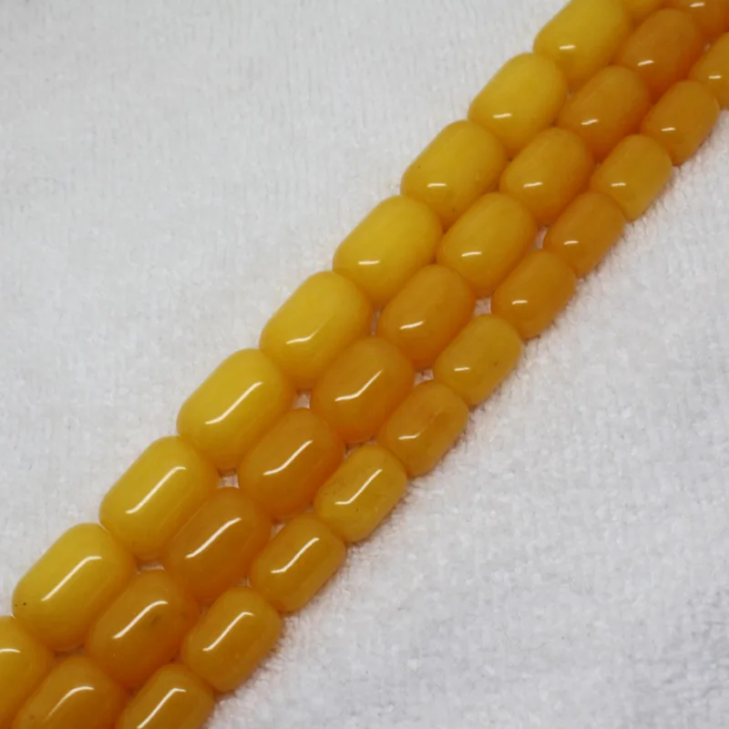 10x14-15x20mm Yellow Jades Tube Barrel DIY Loose Beads 15\