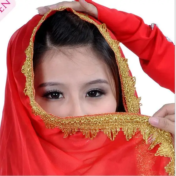 1pcs/lot woman belly dancing head veil chiffon head face veil dancing veil  200x70cm