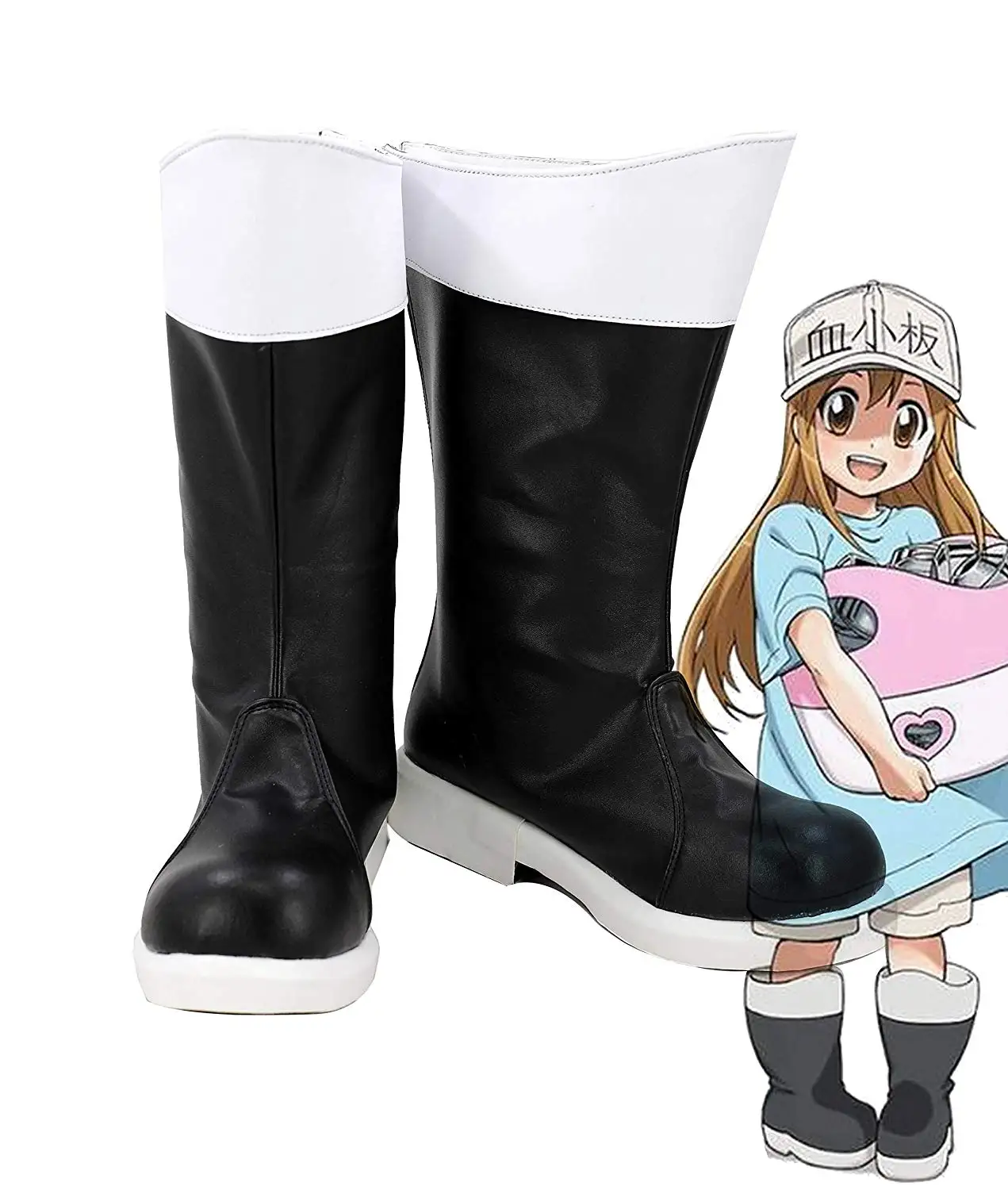 Platelet Shoes Cosplay Anime Cells at Work Blood Platelet Cosplay Boots Black Shoes Custom Made Unisex Any Size