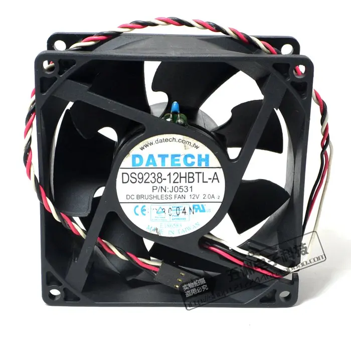 DATECH DS9238-12HBTL-A DP/N : J0531 DC 12V 2A 92x92x38mm 3-Wire Server Cooling Fan