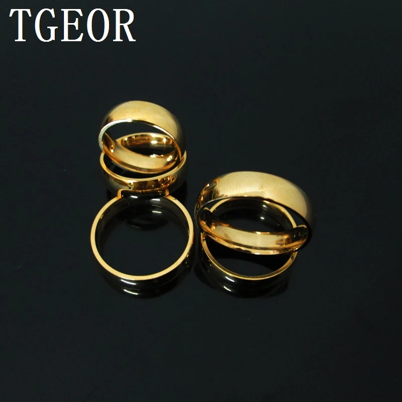 new hot wholesale small MOQ 36pcs mixed 5 sizes random plated gold color stainless steel ring free shipping