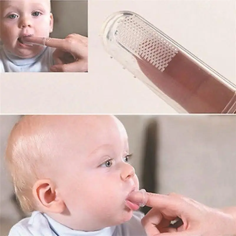 

UNIKIDS Fashion Baby Items Children Teeth Clear Massage Soft Silicone Baby Finger Toothbrush BB-263