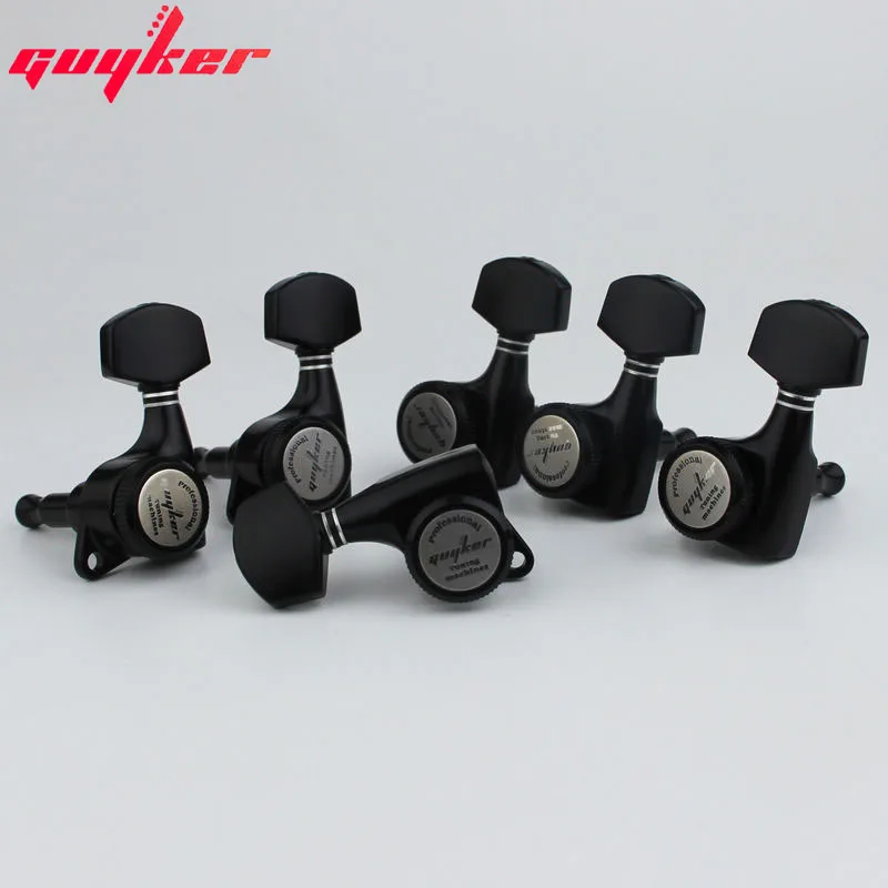 GUYKER Black Guitar Locking Tuners /Upgraded version Electric Guitar Machine Heads Tuners Lock String Tuning Pegs for LP, SG, TL