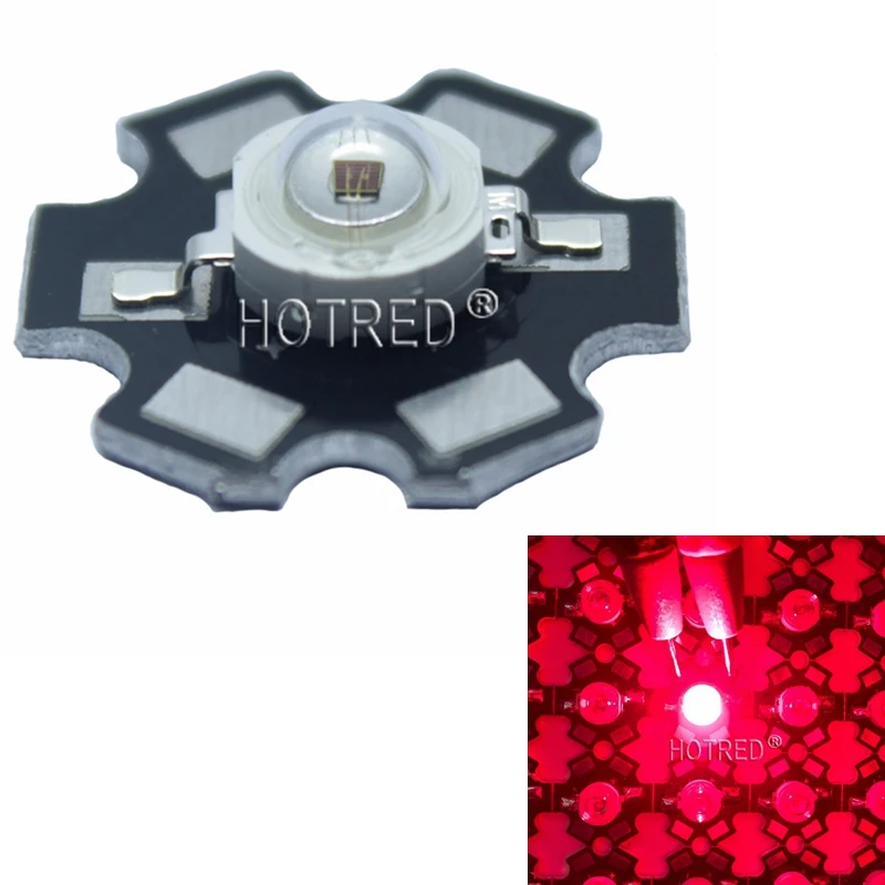 100pcs 1W 3W High Power LED Full Spectrum White Warm white Green Blue Deep Red 660nm Royal blue IR UV image 6