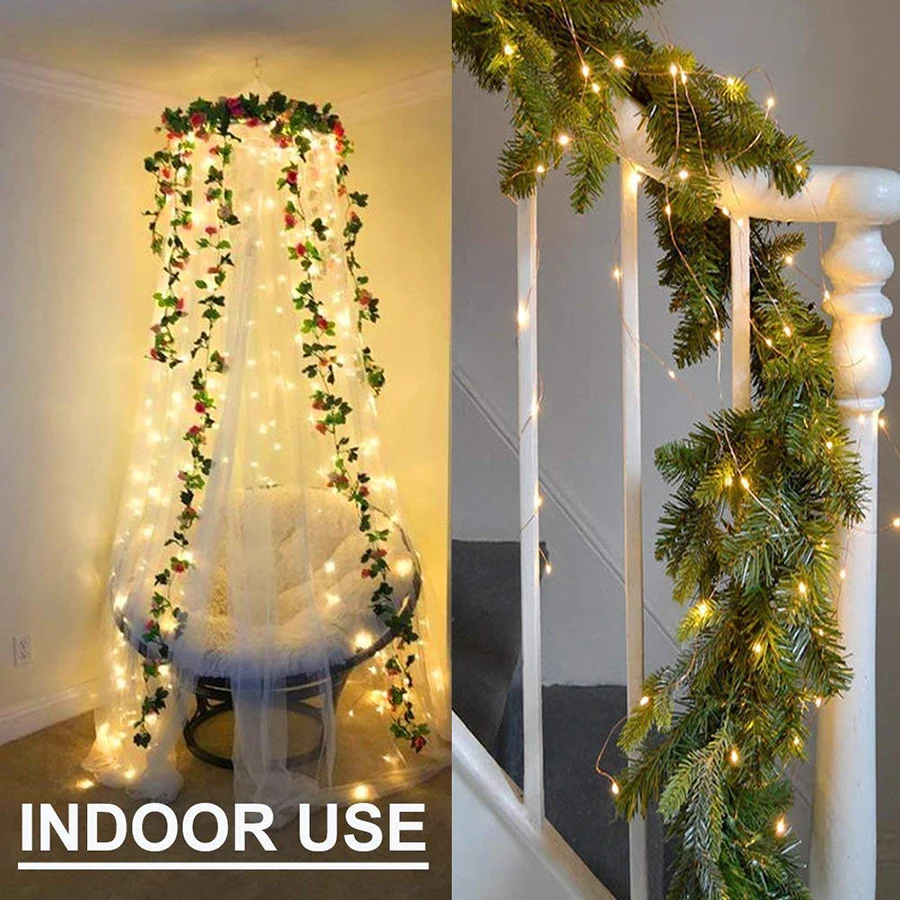 100/200LEDS Solar Waterfall Lights Tree Vine String Lights Copper Wire Branches Fairy Light for Wedding Party Tree Decoration