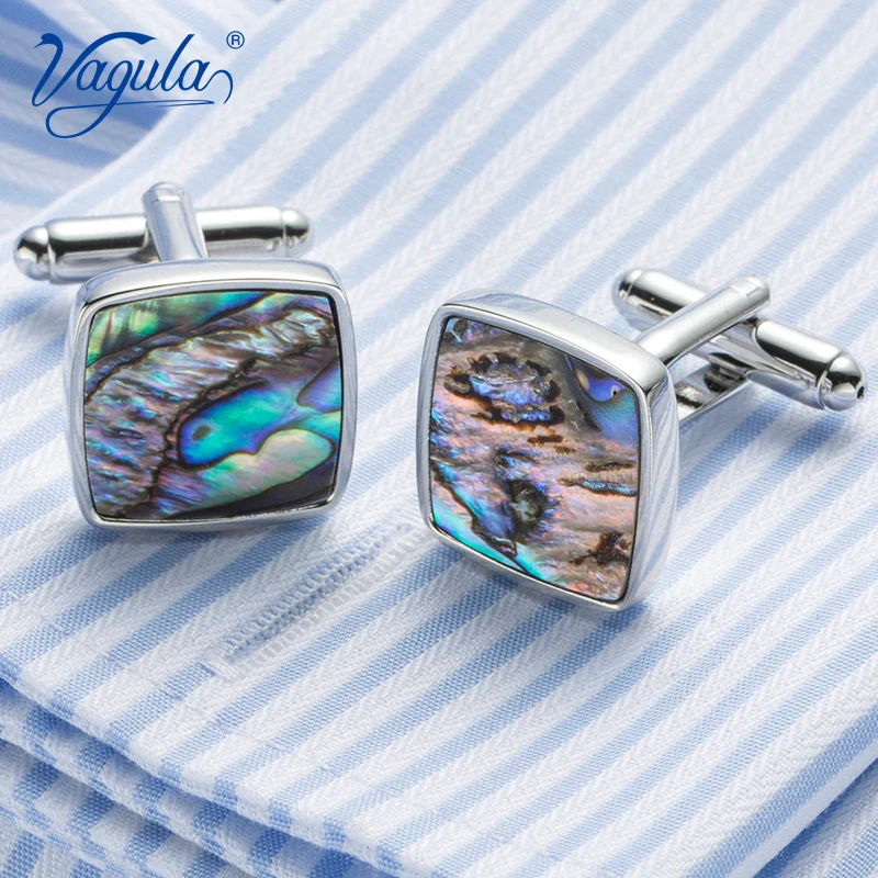 VAGULA Classic Cufflinks Luxury gift Party Wedding Suit Shirt Buttons Natural Mother Pearl Abalone Cuff links 390