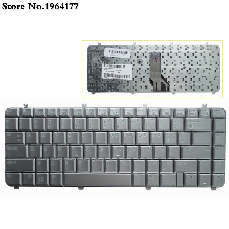 

English Laptop Keyboard for HP Pavilion DV5-1100 DV5-1200 DV5-1000 DV5-1218 1219 1218TX 1219TX AEQT6700210 QT6A Silver US