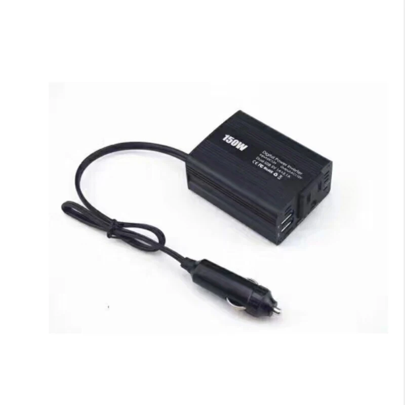 

150W car inverter 12V to 220V socket power supply cigarette lighter booster dual USB charger