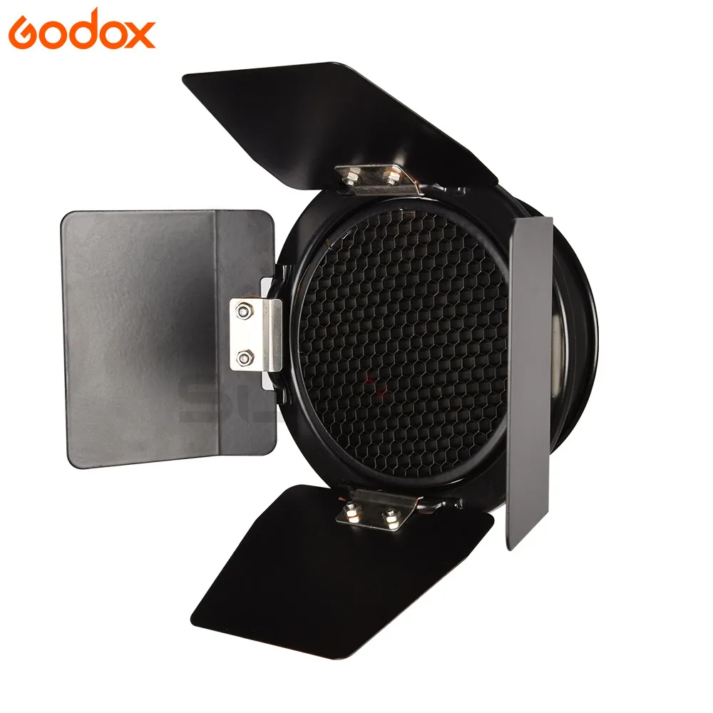 Godox BD-03 Barn Door With Honeycomb Grid and 4 Color filter Kits for Photo Studio Flash K-150 K-180 250SDI 300SDI E250