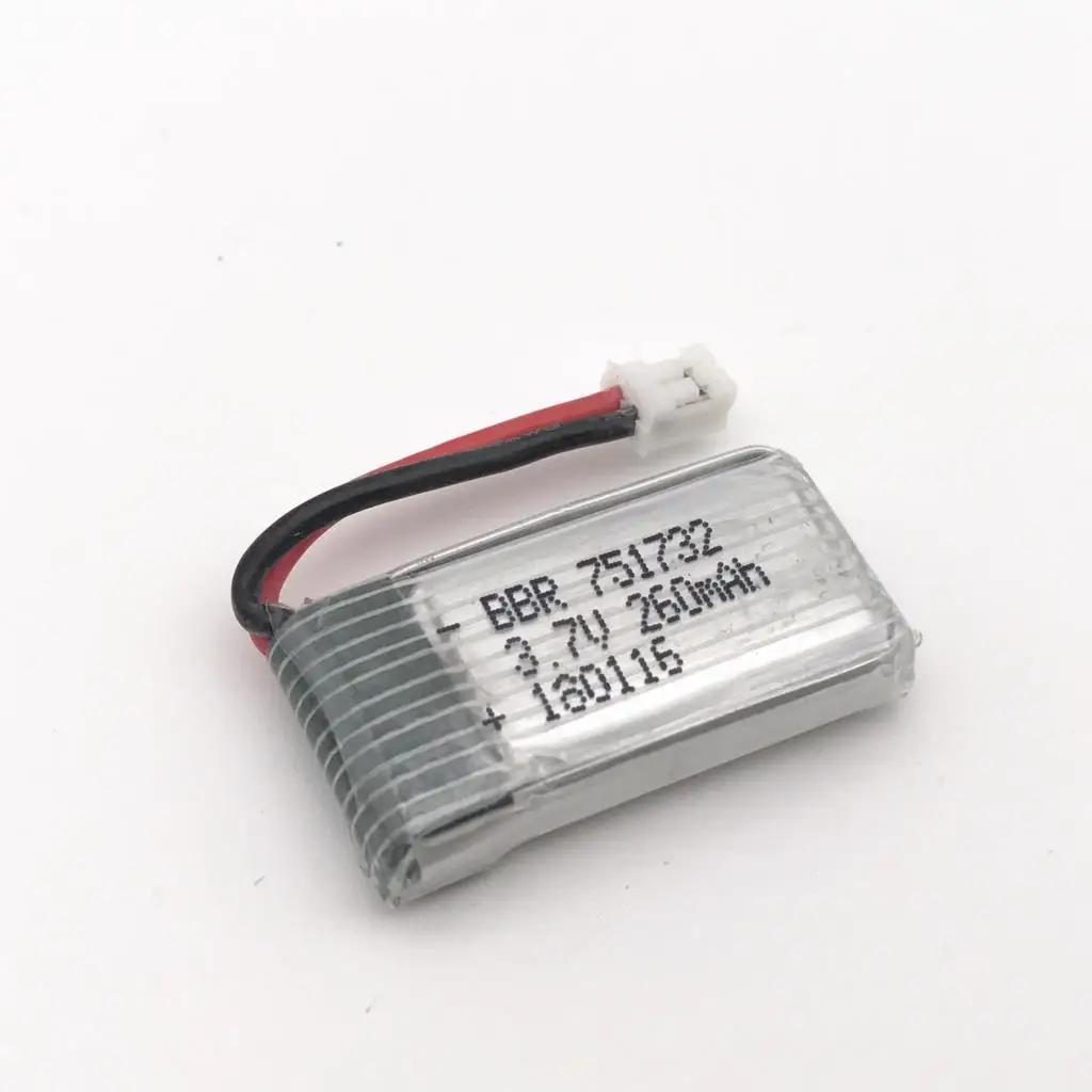 10 피스 3.7V 260mAh 30C 리포 배터리, Eachine E010 E011 E012 E013 Furibee F36 NH010 H36 미니 RC 쿼드콥터 드론 용, 5 피스