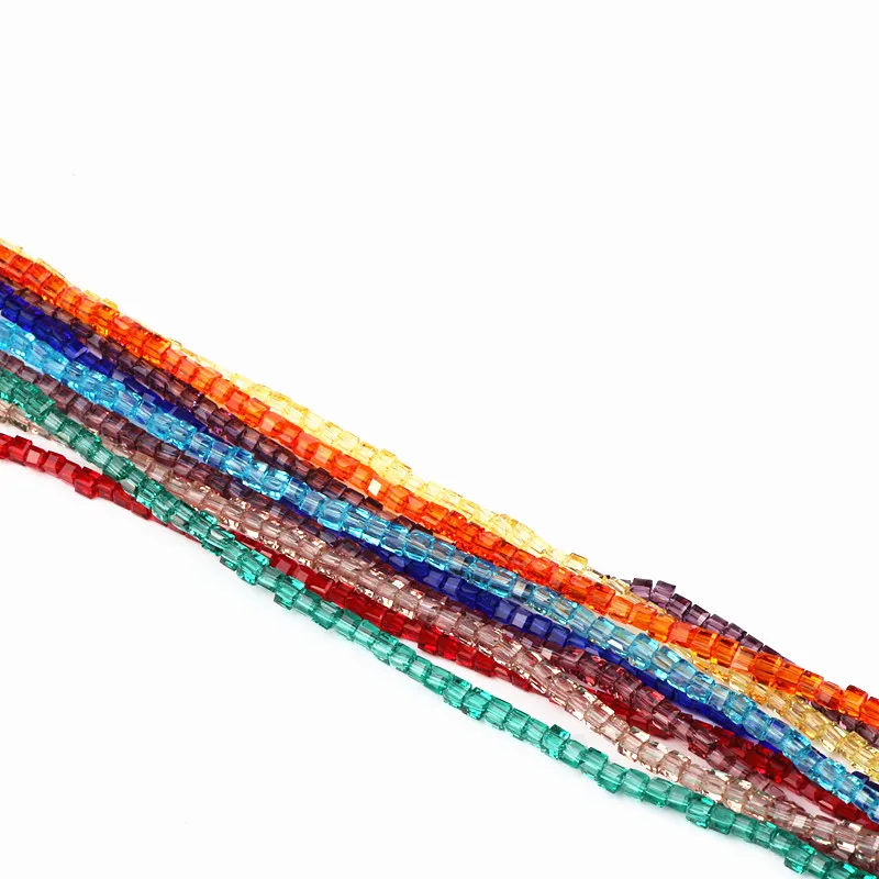 

Бусины из хрусталя для изготовления браслетов, ожерелий, ювелирных изделий «сделай сам», квадратные разноцветные амулеты, 2 мм, 1800 штук