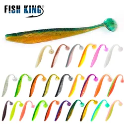 FISH KING 9/12/16cm Smell Silicone Bait Soft Fishing Lure 4-5pcs Worm Artificial Wobblers T Tail Jigging Fishing Bait Bass Pike