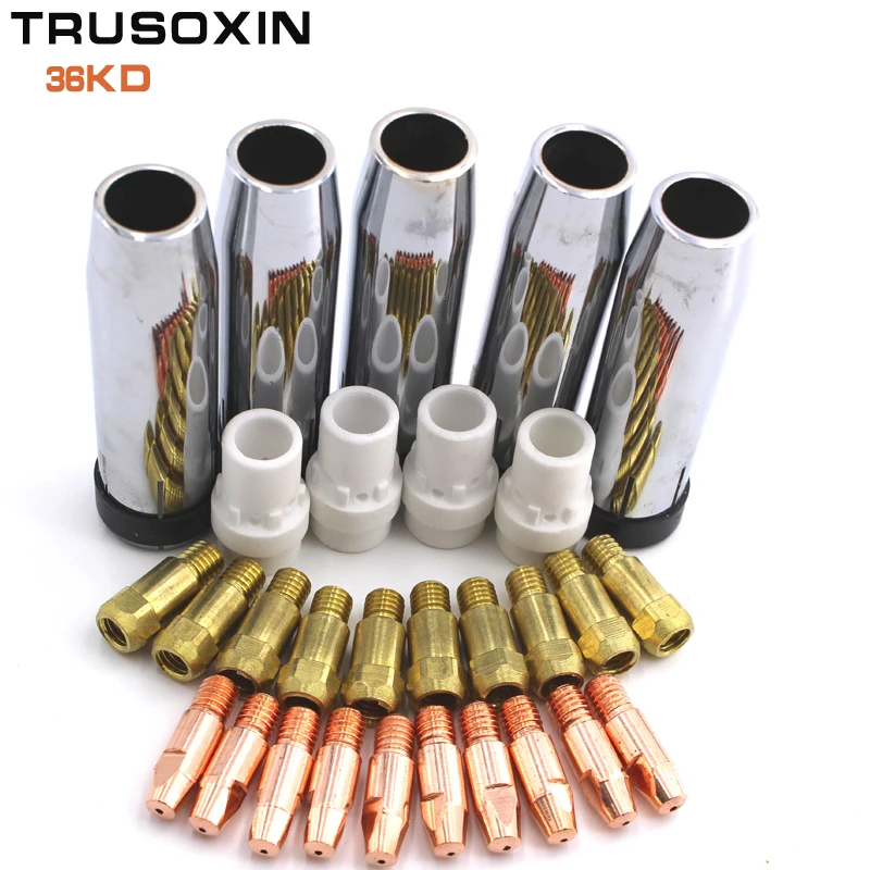 40pcs consumables=Tip+electrode+shield cups+swir gas ring  of the MIG MAG 36KD torch use for MIG MAG welding machine