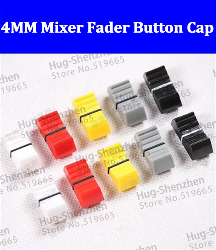 100pcs straight slide potentiometer mixer fader button cap / push knob narrow mouth keycaps to play disc players / hole 4mm