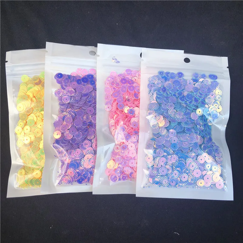 10g(750pcs) Size 6mm Round Embossed Flowers Shape loose sequins Paillettes sewing Wedding crafts For Women Garments Accessories