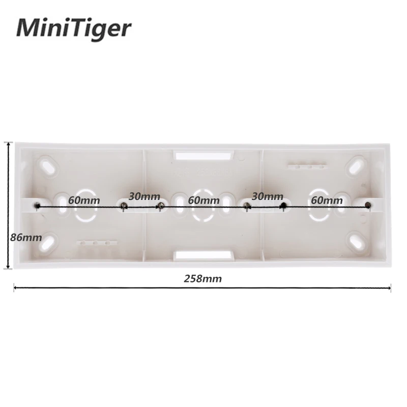 Minitiger External Mounting Box 258mm*86mm*34mm for 86 Type Triple Touch Switch or Socket Apply For Any Position of Wall Surface