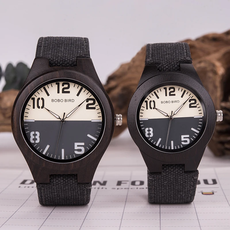 Bobo Vogel Nieuwe Ontwerp Houten Mannen Vrouwen Horloges Liefhebbers Quartz Horloges Grote Geschenken In Woodn Box Drop Verzending W-R29