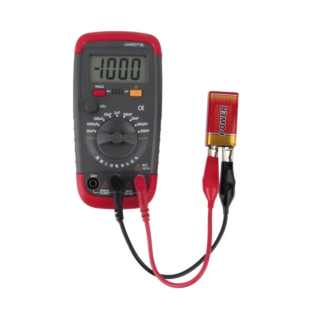 UA6013L Auto Range Digital Capacitance Meter Capacitor Tester Multimeter 0.1 to 20,000 Picofarads Multimeter