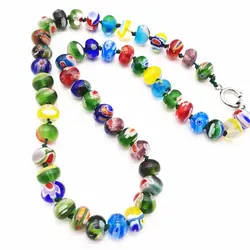 Wholesale 3 PCS 3D Flower Murano Glass Bead Necklace Handmade Personalized Jewelry for Women