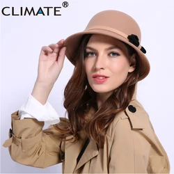 CLIMATE New Women Fedora Hats for Woman Spring Flower Girls Fedoras Cap Fashion Ladies Mom Hats Polyester Woolen Cap Hat