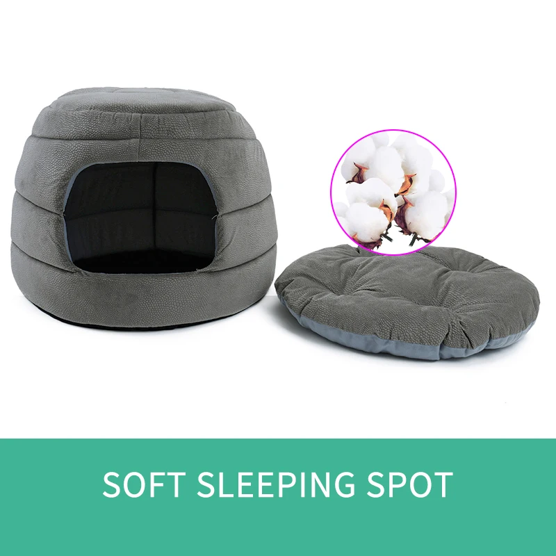2 Way Use łóżko dla zwierząt pies kot składana Sofa Dome Igloo Cave odporny na zarysowania dom Pup Kitten zdejmowana poduszka camas para perros