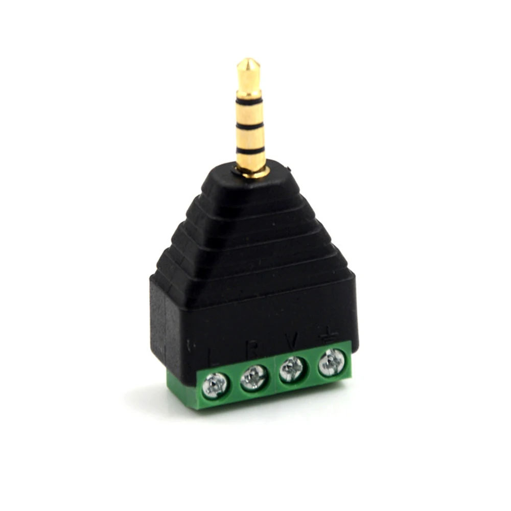 

2019 Video AV Balun 3.5mm 4 Pole Stereo Male To AV Screw Terminal Stereo Jack 3.5 Mm Male 4 Pin Terminal Block Plug Connector