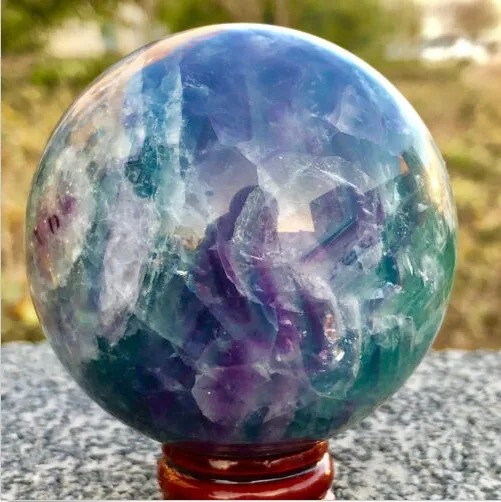 60mm NATURAL Fluorite quartz crystal sphere ball healing