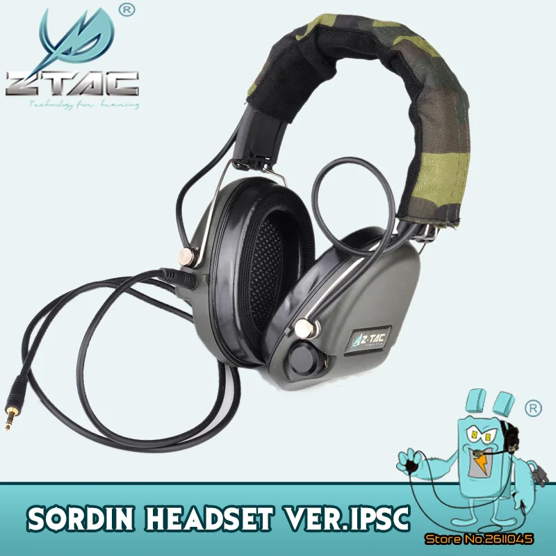 

Z Tac SordinTactical Pelto Pickup Noise Reduction Airsoft Active Headphones 3.5 MM Plug IPSC Headset Shooting Baofeng PTT Z037