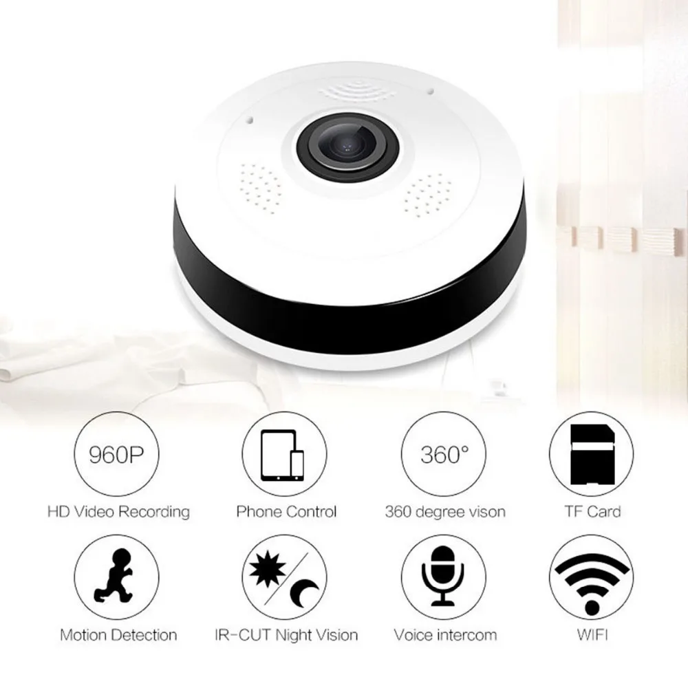 VR13 Wireless HD FishEye IP WiFi Panoramic Camera 960P 360 Degree 1.3MP Security