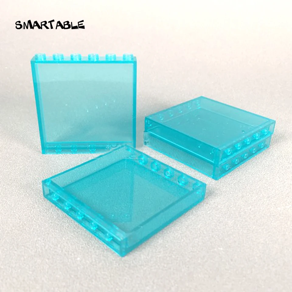 Smartable Transparent Window Frame 1x6x5 Blocks Parts MOC DIY House Toy Compatible All Brand 59350/59349 City Toy 10pcs/lot Gift