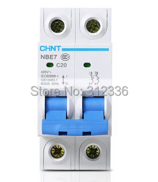 Free Shipping  small air switch unipolar  C20 2P 20A  2 pole Electric shock protection domestic C type  circuit breaker