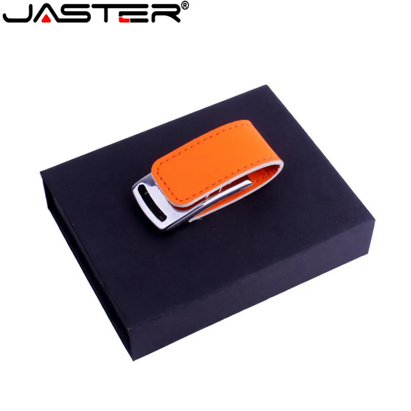 

JASTER (over 10 pcs free LOGO) metal leather shell usb + box flash drive Memory stick pendrive 4GB 8GB 16GB 32GB 64GB gift