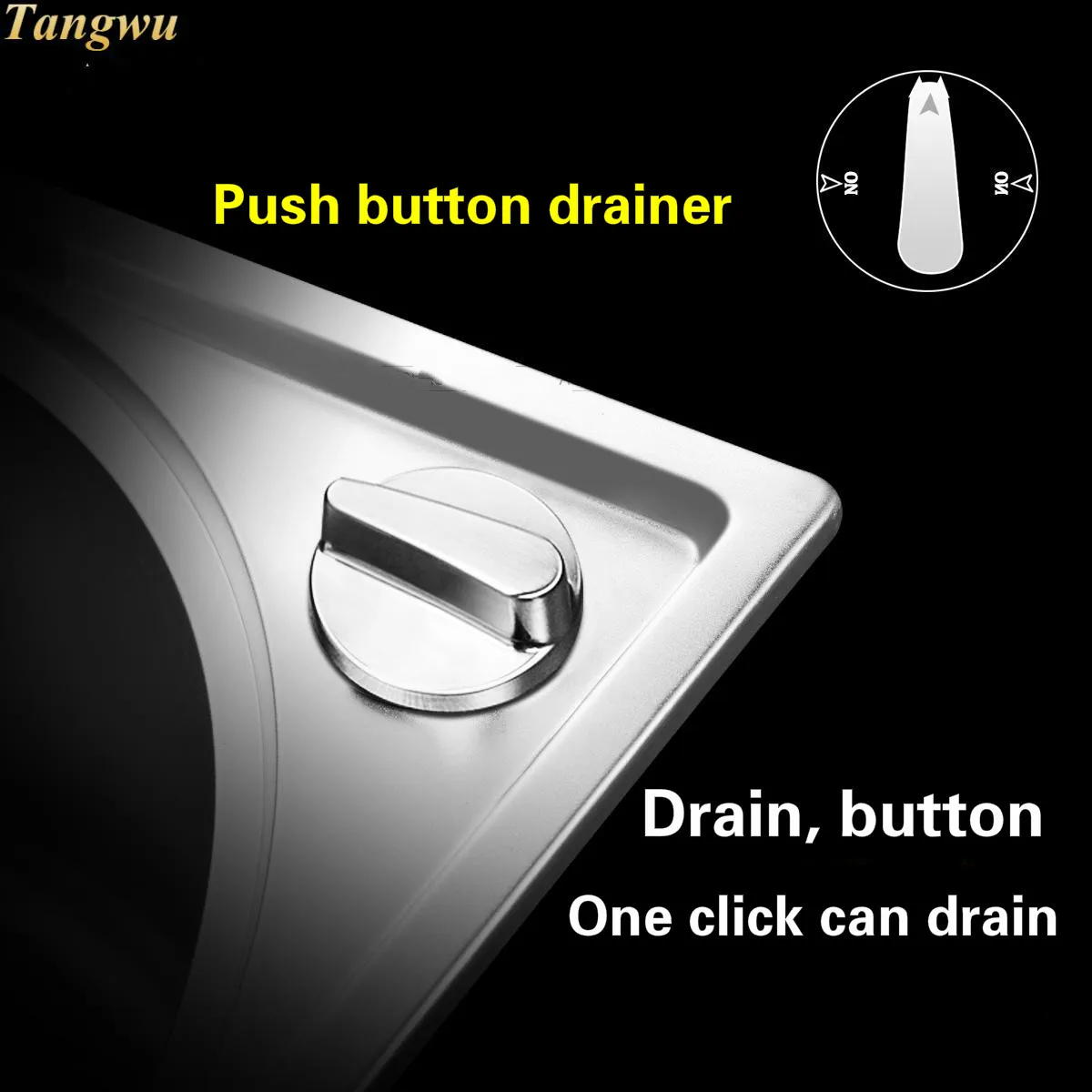 Tangwu High-grade kitchen sink 1 mm thick food grade 304 stainless steel multi-function drain button single slot 75x50x23 CM