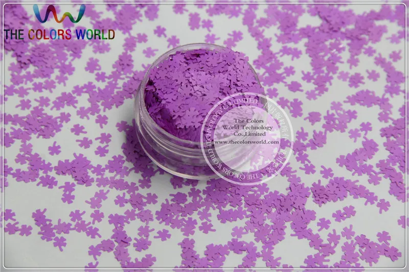 CN-3 Solvent Resistant  Neon Purple Color Four-leaf Clover Shape Glitter  for Nail Polish and DIY decoration 1Pack =50g