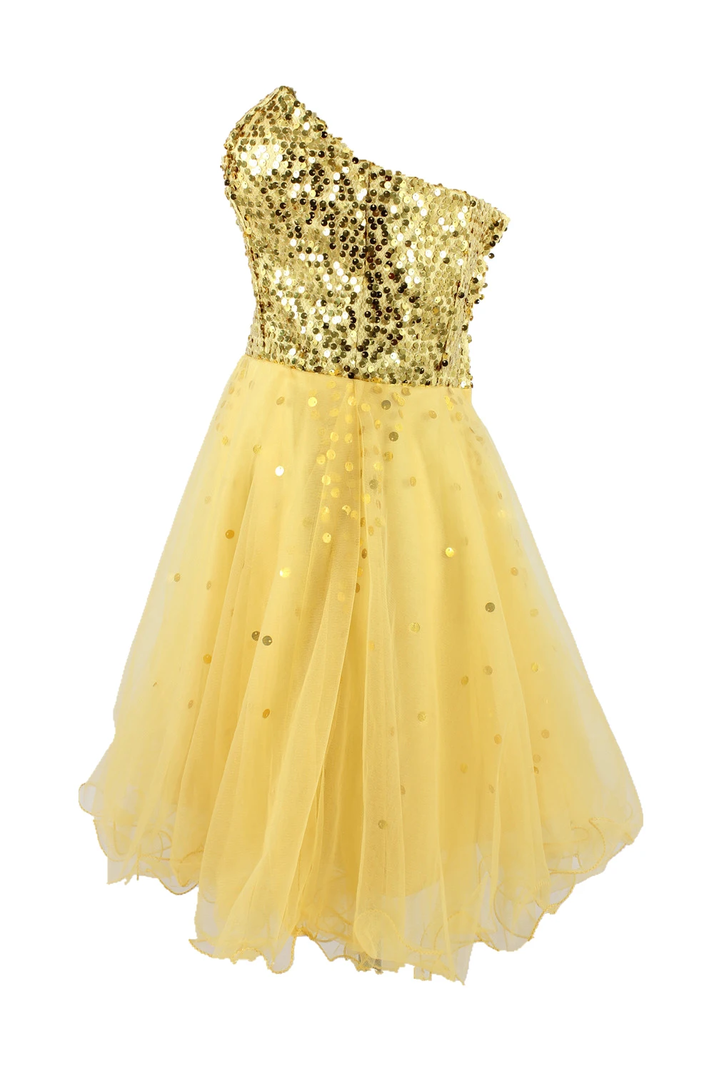 Súper ventas A-line novia Mini Shining Gold formales vestido corto de baile del banquete del banquete vestidos de dama de honor vestidos del regreso al hogar