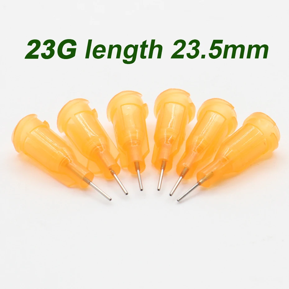 100Pc 23G length 23.5mm Precision passivated S.S. Dispense Tip with PP Safetylok hub, 0.5