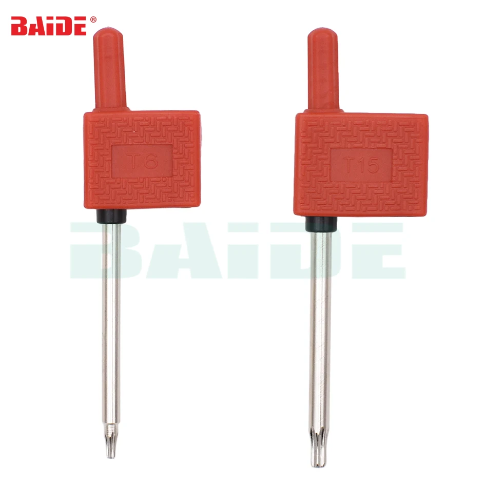 Detachable New Style T6 T7 T8 T9 T10 T15 T20 Torx Screwdriver Spanner Key Small Red Flag Screw Drivers CNC Tools 200pcs/lot