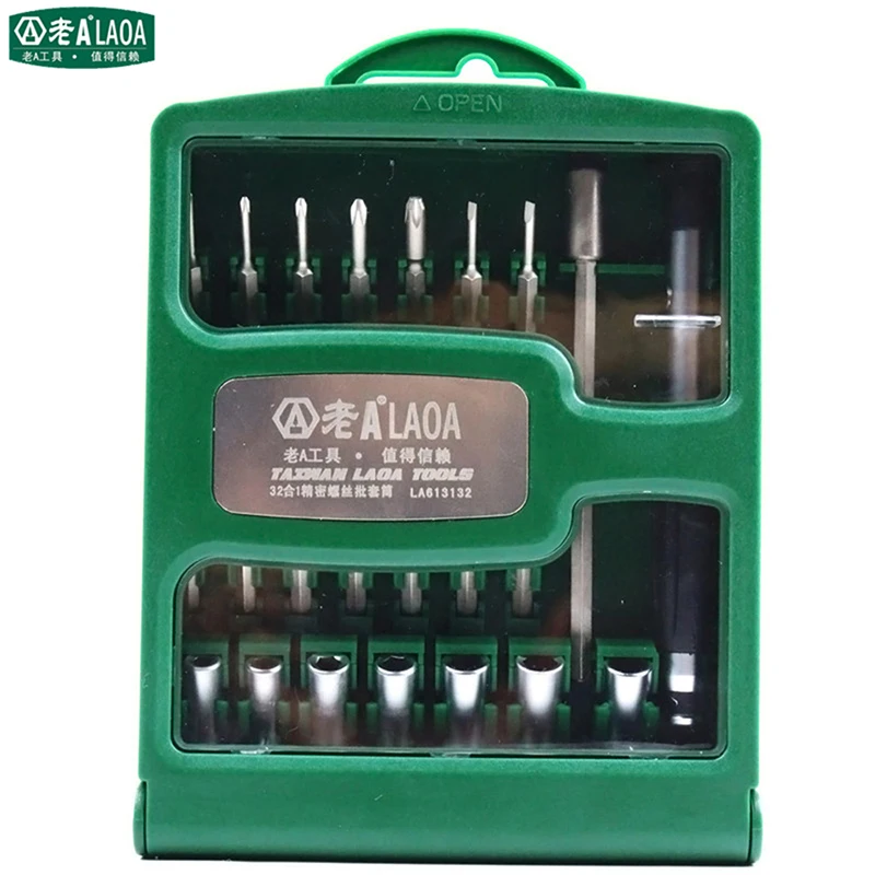 LAOA 32 in 1 Screwdriver Sets S2 Alloy Steel Repair Kit Precision for Repair Phone Screwdriver Set Tips Screwdrivers