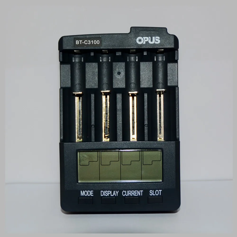 OPUS BT-C3100 Digital Intelligent 4 Slots LCD Battery Charger For Li-ion NiCd NiMH AA AAA 10440 18650 Rechargeable Batteries