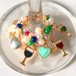 Wine charms New Fashion Design 6PCS Wine Glass Charms Rings Marker Christmas Party Bar Table Decorations Christmas Gift