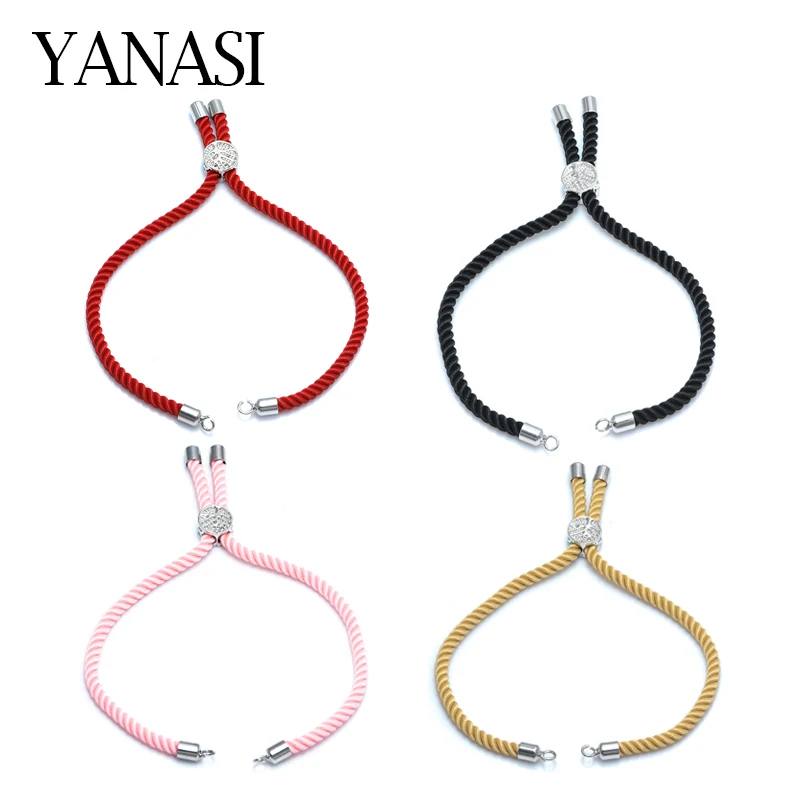 12 Colors NEW Black Red String Woven Rope Adjustable Link Chain for Connectors Charms Bracelets Jewelry Making Jewelry Findings
