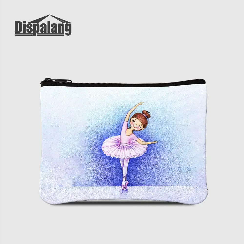 Women Mini Zipper Hand Coin Purse Cute Cartoon Ballet Yoga Anime Girl Portable Wallet For Shopping Ladies Outdoors Money Cases